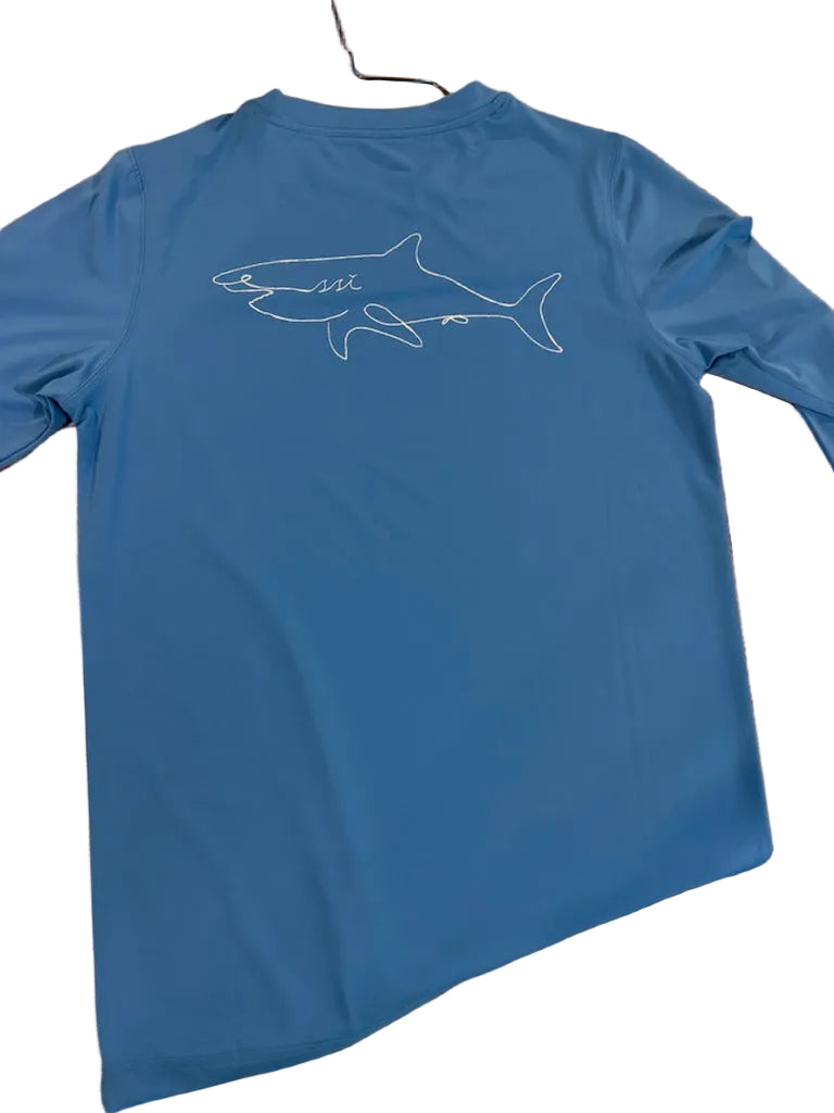 SPF 50 Kids Royal Shark Sun Shirt / Rash Guard, Long Sleeve, Thumbholes