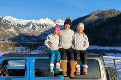 Kids Light Gray Modal Blend Hoodie with Baby Blue Logo on Front