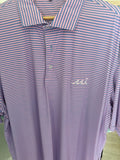 Kids Blue and Pink Stripe Stretch Performance Polo