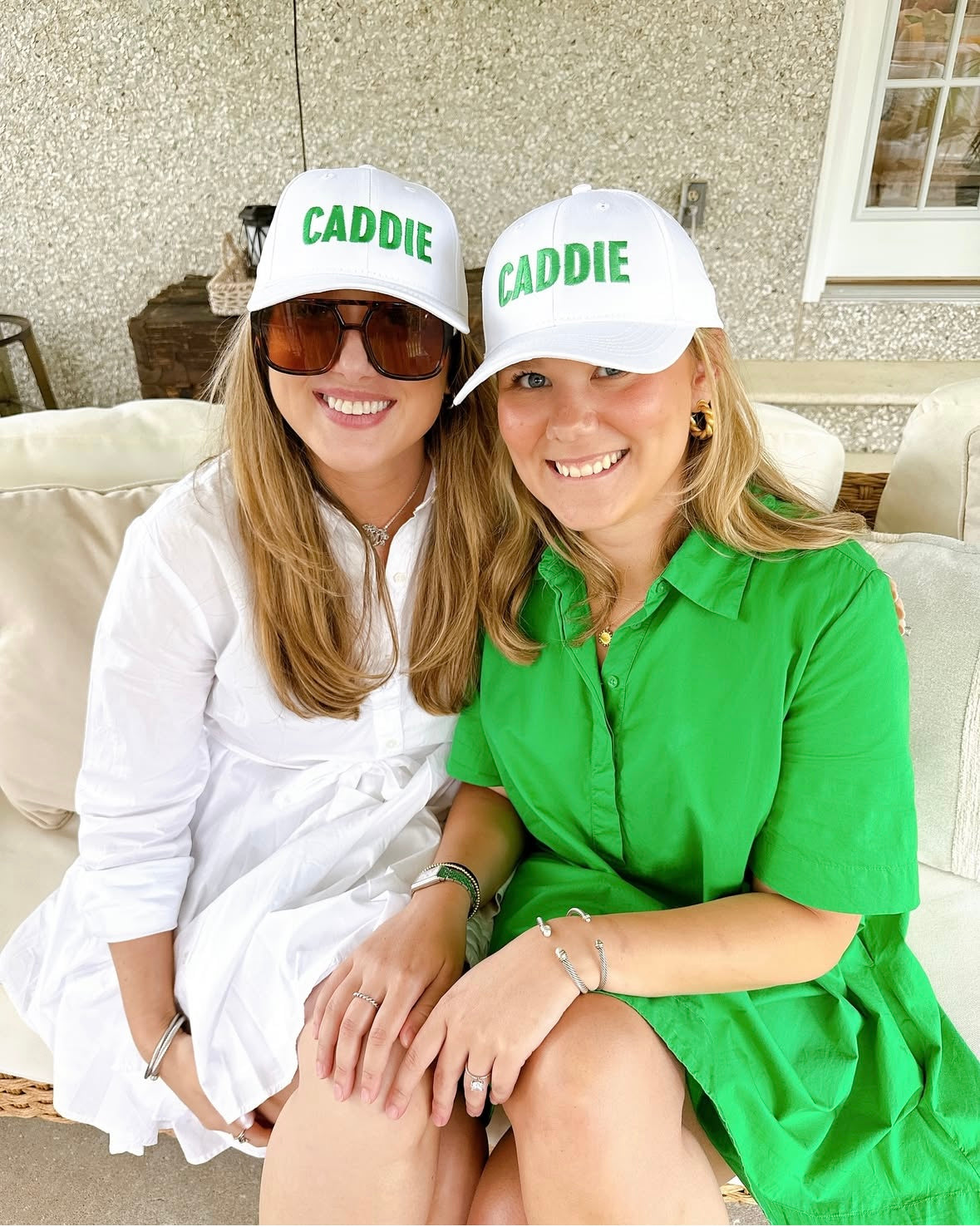 Kids "CADDIE" Cap — White Twill Youth Golf Hat