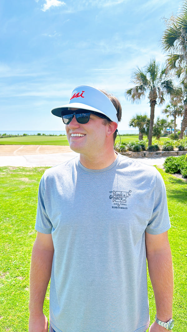 White Imperial Tour Visor / Red Raised Logo