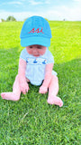 Baby Blue Toddler Hat / Red Logo/ Youth