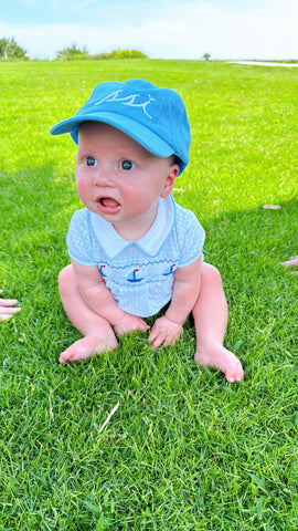 Baby Blue Toddler Hat / White Logo/ Youth