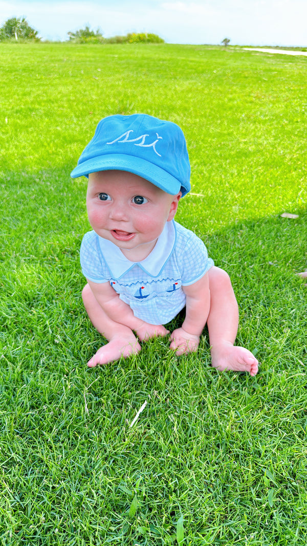 Baby Blue Toddler Hat / White Logo/ Youth