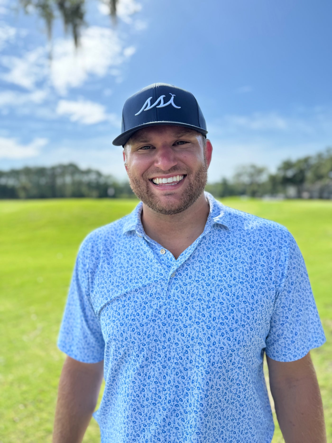 Navy St. Simons Island Hat — White Raised SSI Logo