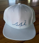 White Hat Light Blue Logo - Light Blue Crab Print Under Bill -Private Label
