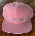 Pink Hat Light Blue Logo - Light Blue & Pink Crab Print Under Bill -Private Label