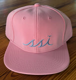 Pink Hat Light Blue Logo - Light Blue & Pink Crab Print Under Bill -Private Label