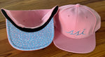 Pink Hat Light Blue Logo - Light Blue & Pink Crab Print Under Bill -Private Label