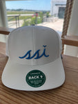 White Hat - Royal Raised Logo - Legacy Back 9 Hat