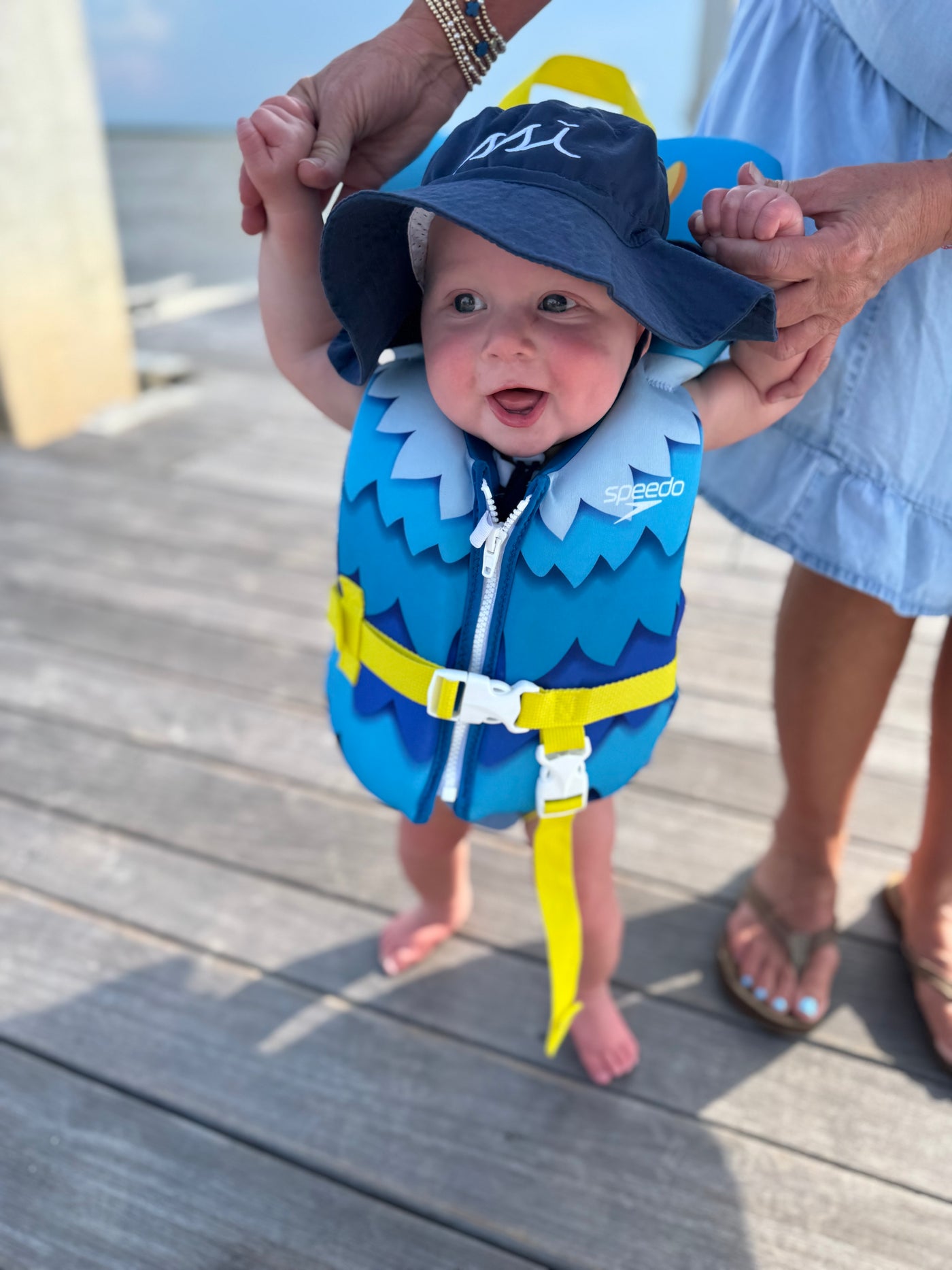 Navy Bucket Hat with White Logo