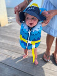 Navy Bucket Hat with White Logo