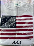 White 1776 & 2026 Flag Sweater
