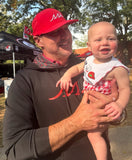 Ultrasoft Black UGA Long Sleeve Hoodie Unisex Crew with Red Logo on Chest - UGA Hoodie Liner