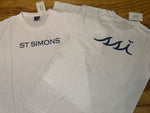 Kids White St Simons Front Navy / Navy Logo Back T Shirt