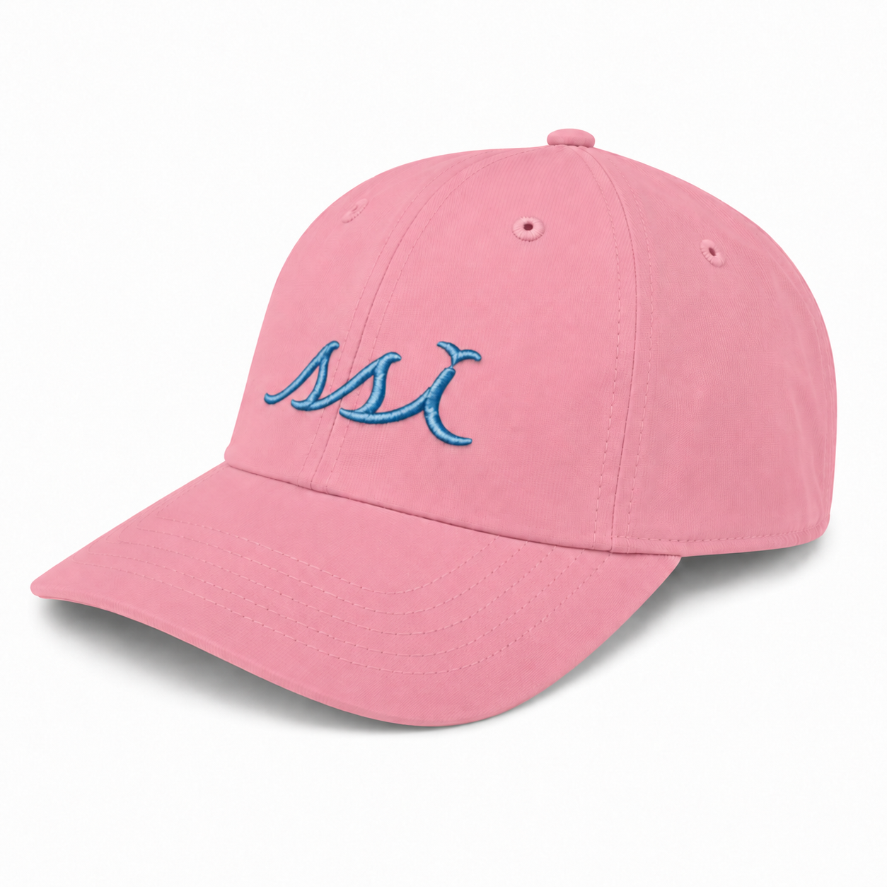 Pink St. Simons Island Regular Fit Hat — Blue Raised SSI Logo