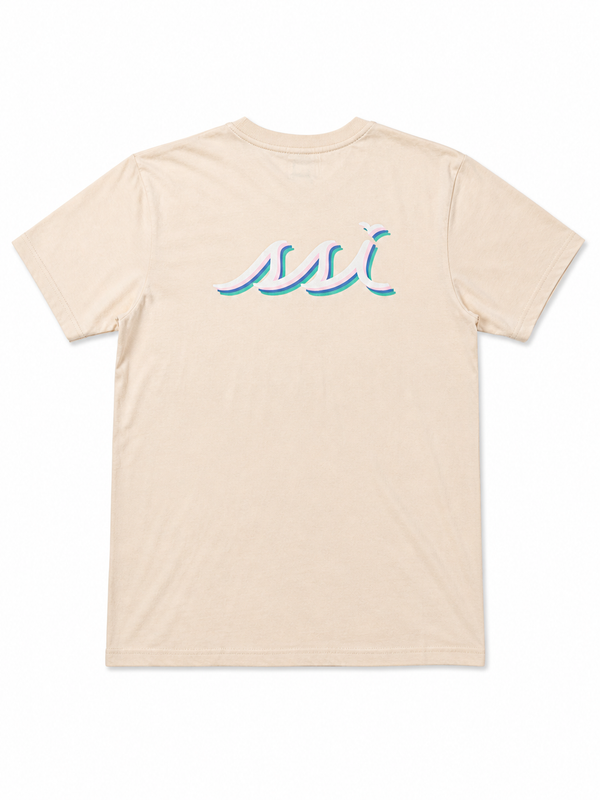 Ivory "Cascade" SSI Tee — Multi-Color Logo Short Sleeve