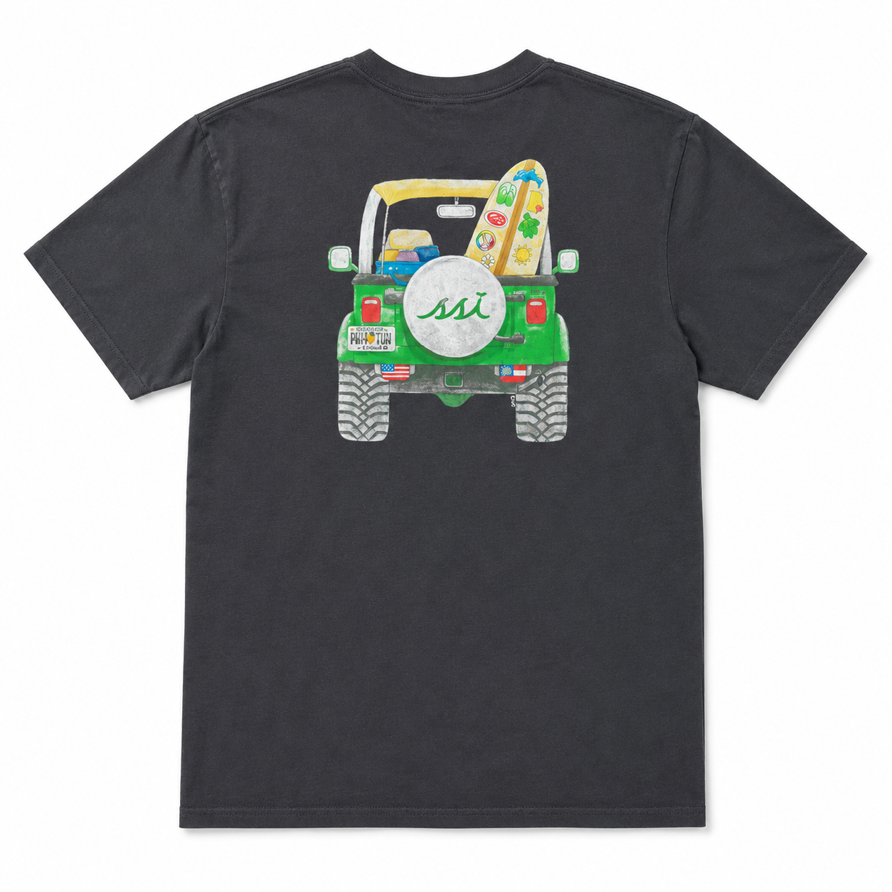 Black Comfort Colors Jeep Graphic T-Shirt — Georgia License Plate Front