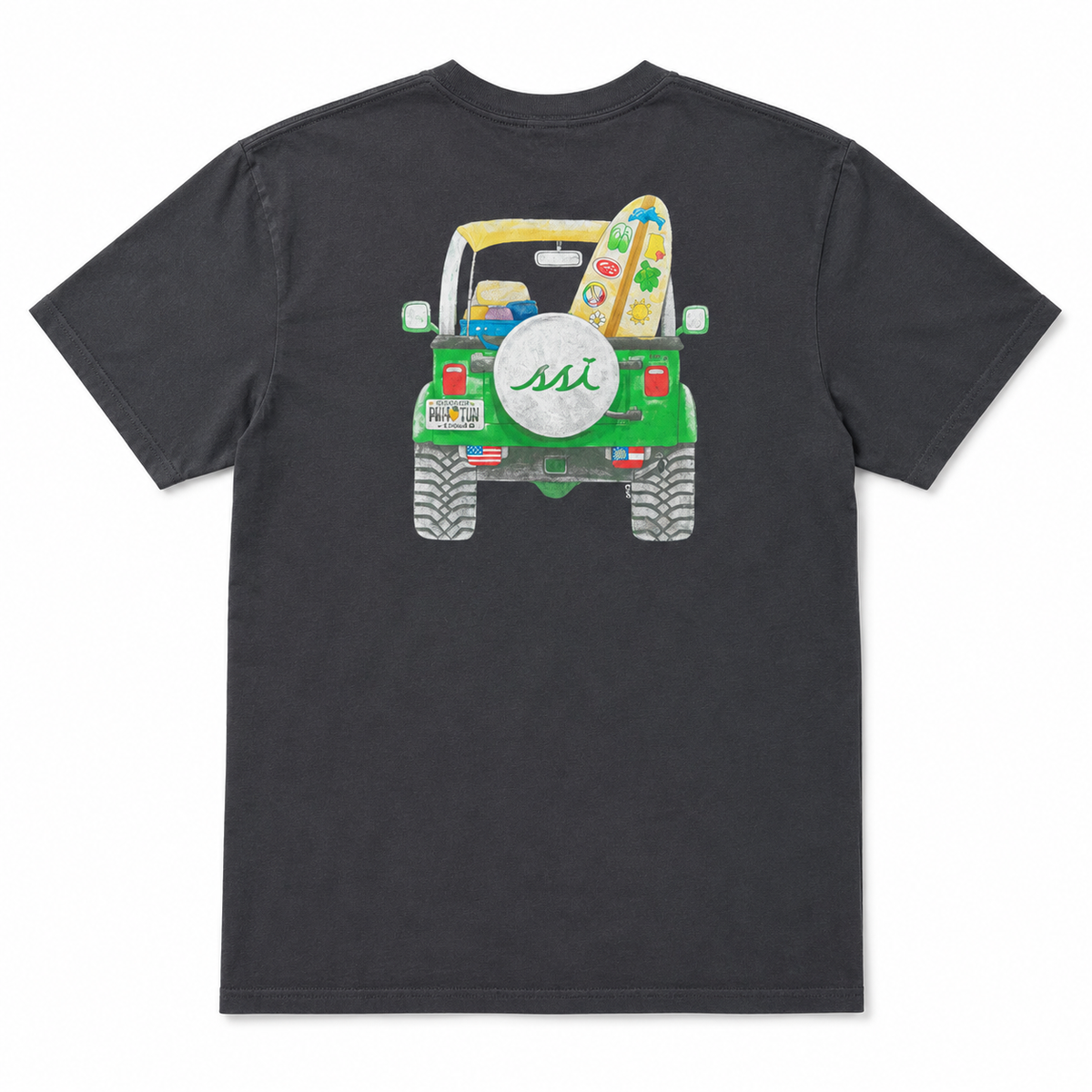 Black Comfort Colors Jeep Graphic T-Shirt — Georgia License Plate Front