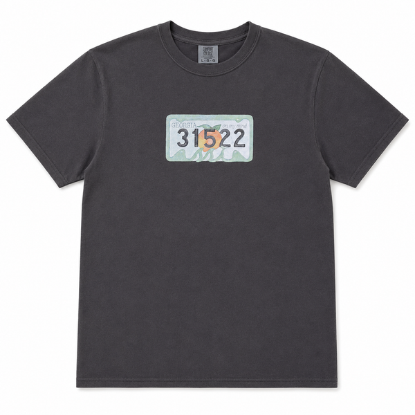 Black Comfort Colors Jeep Graphic T-Shirt — Georgia License Plate Front