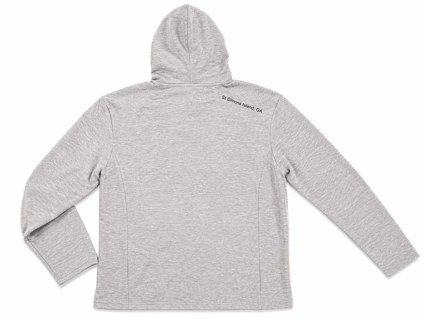 Heather Gray Hooded Pullover — Navy SSI Logo Modal Blend