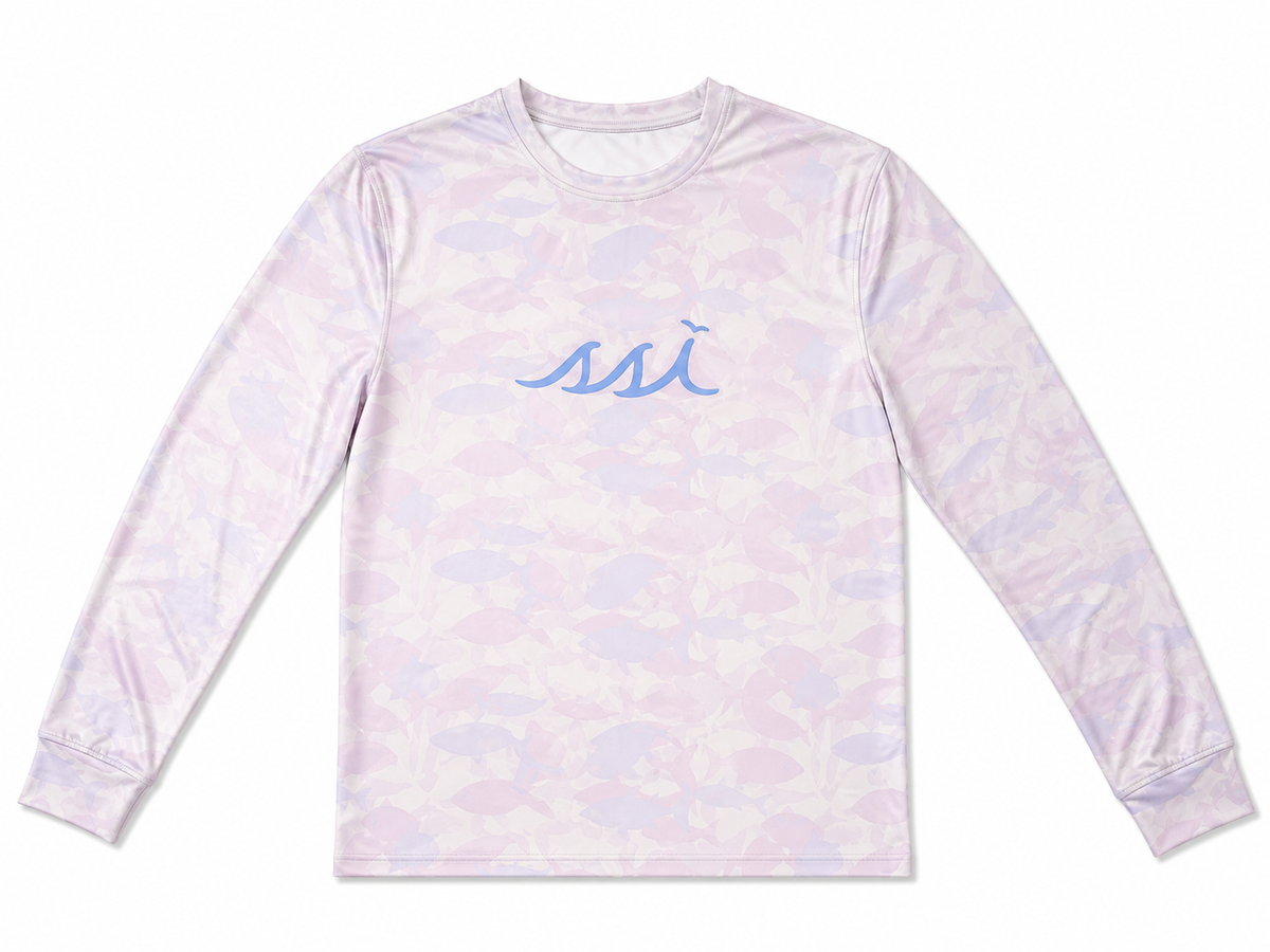 Kids Lavender Fish Camo Sun Shirt — UPF 50 Long Sleeve
