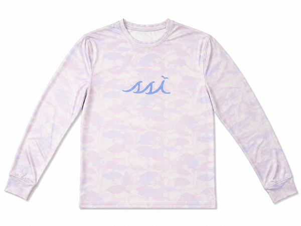 Kids Lavender Fish Camo Sun Shirt — UPF 50 Long Sleeve