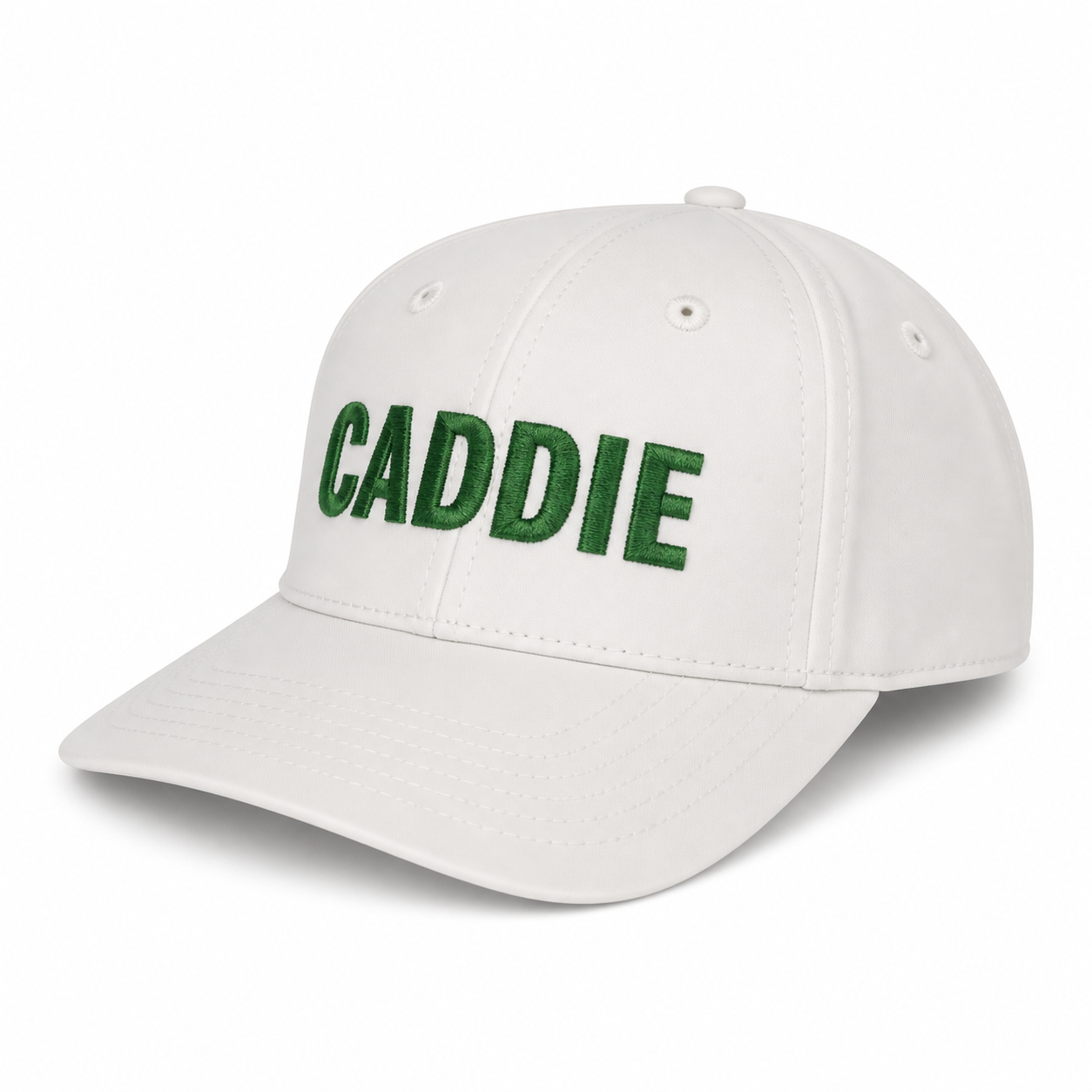 Kids "CADDIE" Cap — White Twill Youth Golf Hat
