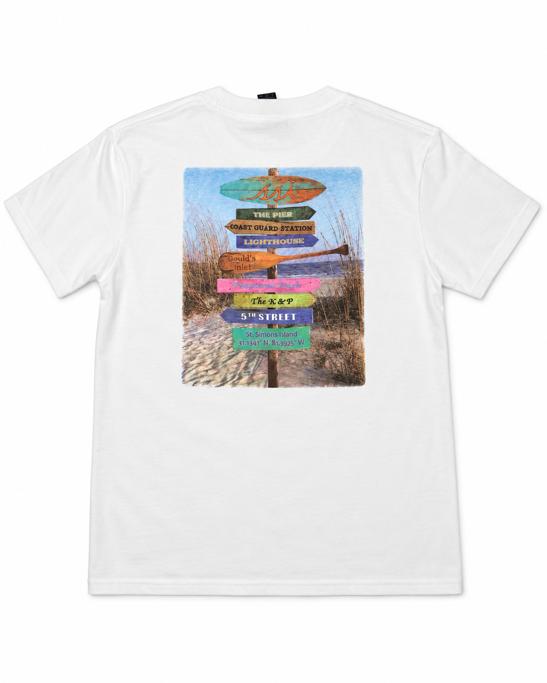 Kids St. Simons Island Beach Signs Tee