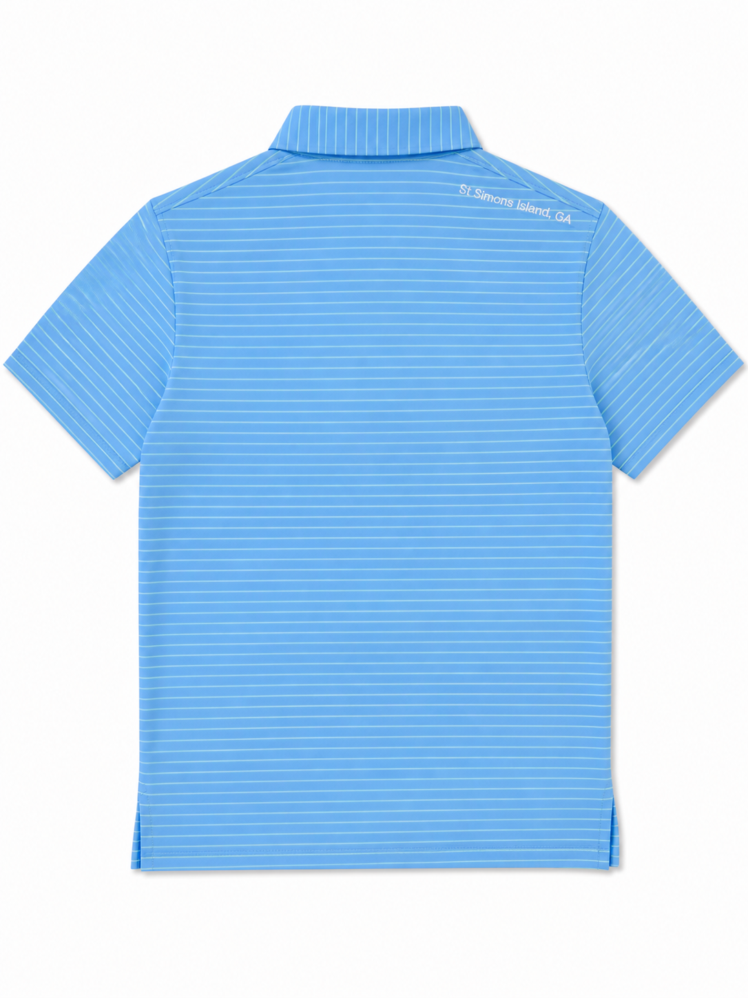 Men's St. Simons Island Striped Performance Polo — White Logo