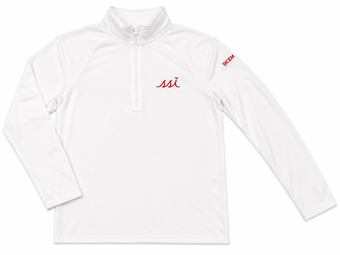 Men's White St. Simons Island Quarter Zip Pullover — Sic 'Em Sleeve