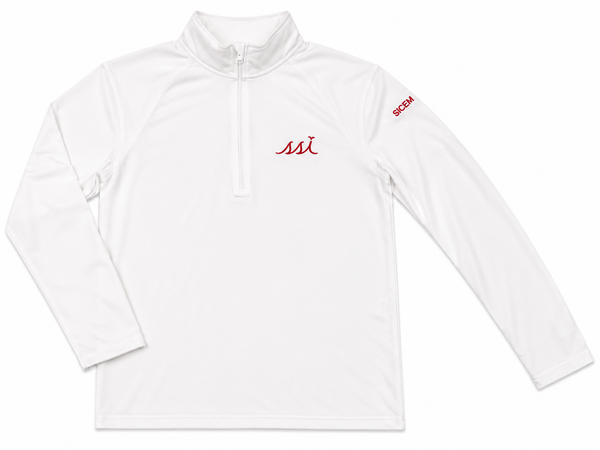 Men's White St. Simons Island Quarter Zip Pullover — Sic 'Em Sleeve