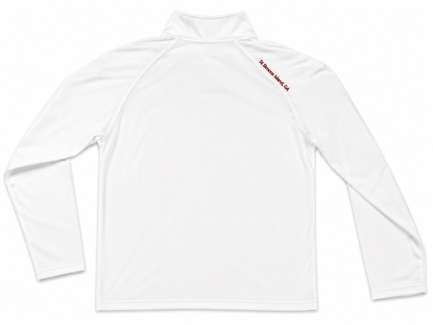 Men's White St. Simons Island Quarter Zip Pullover — Sic 'Em Sleeve