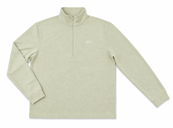 Men's Sage Ultrasoft Quarter Zip Pullover — White SSI Logo