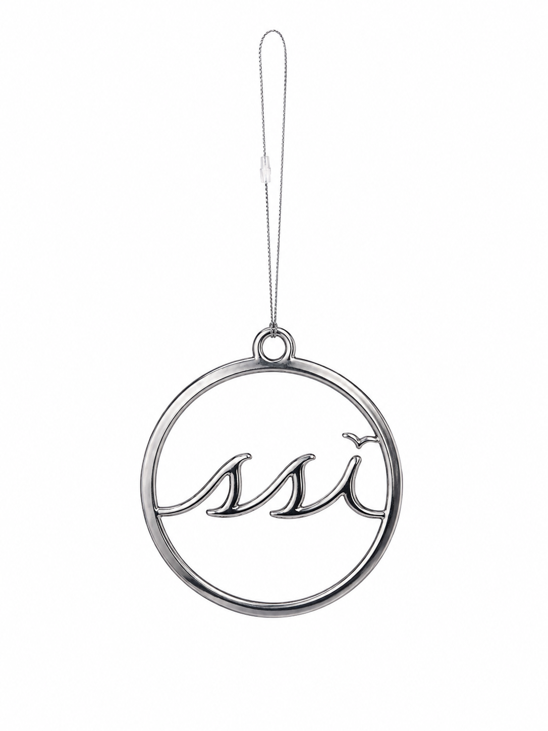 SSI Logo Christmas Ornament — Silver Metal Cutout