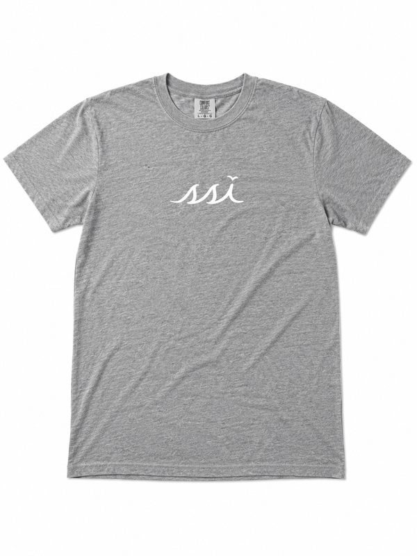 Next Level Heather Gray St. Simons Island Tee — White SSI Logo