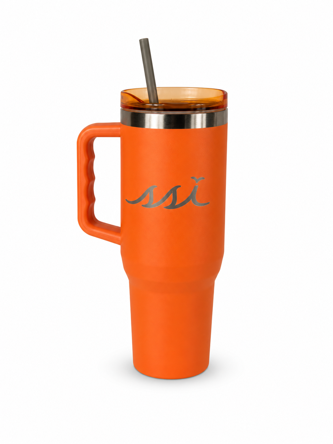 Orange 40 oz St. Simons Island Tumbler — SSI Logo