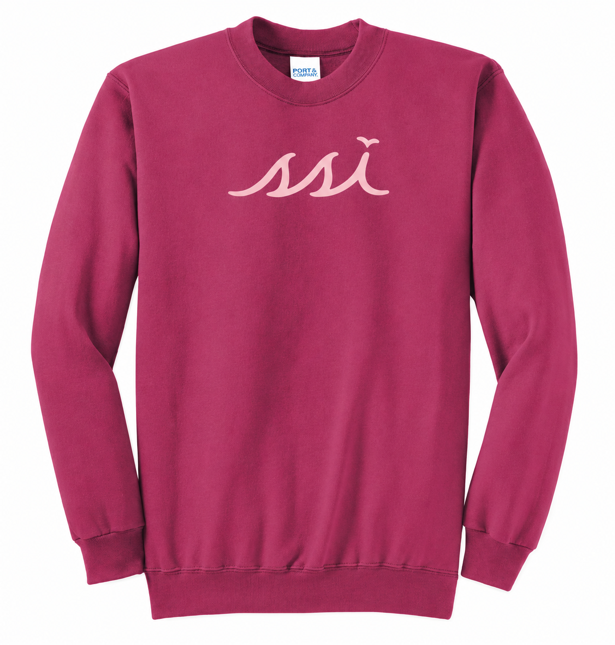 Sangria Kids St. Simons Island Sweatshirt — Light Pink SSI Logo