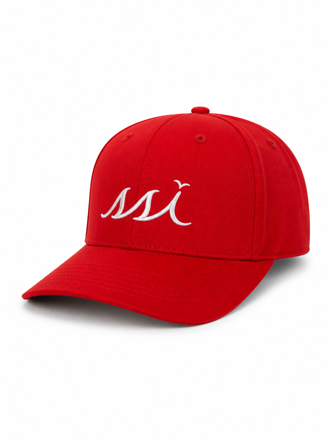 Red Performance Cap — White Raised Logo