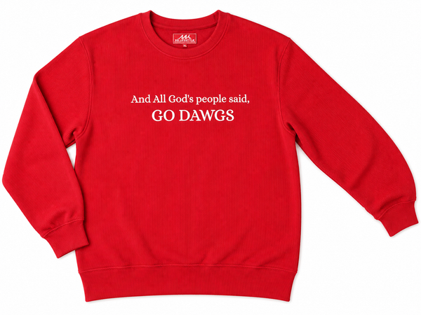 Red St. Simons Island Gameday Crewneck Sweatshirt — And All God's People Said Go Dawgs
