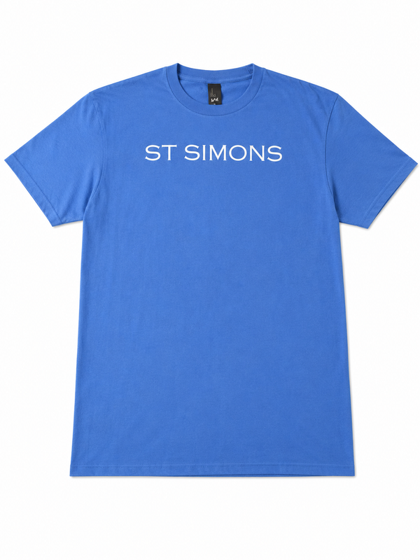 Royal Blue St. Simons Island Tee — White Crab Back Print