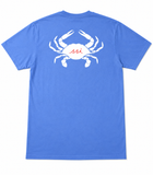 Royal Blue St. Simons Island Tee — White Crab Back Print