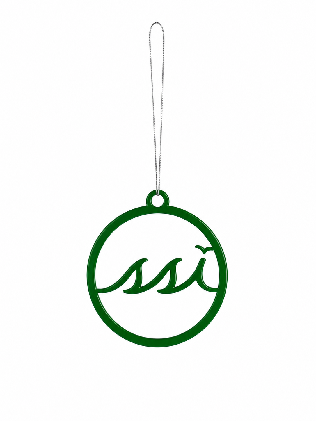 SSI Logo Christmas Ornament — Forest Green Metal Cutout
