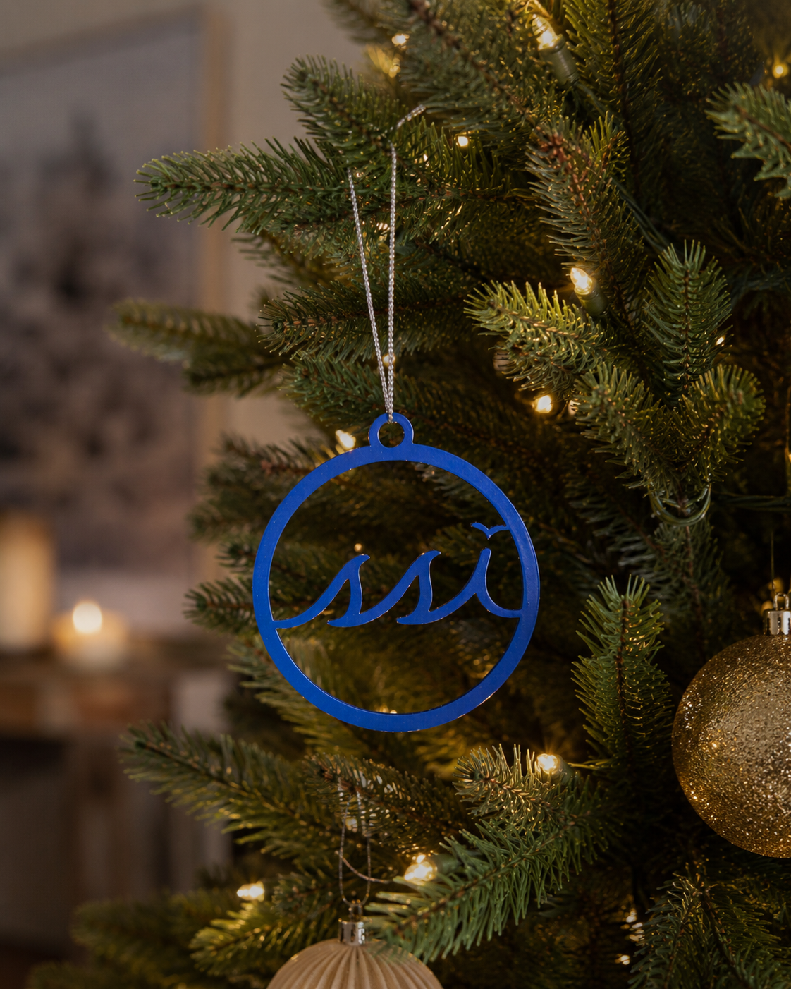 SSI Logo Christmas Ornament — Navy Metal Cutout
