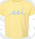 Toddler Yellow T Shirt with Light Blue Logo