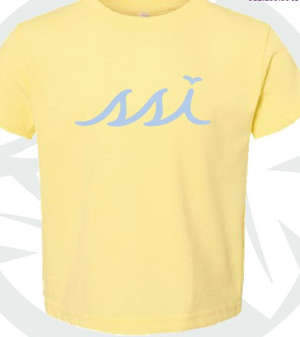 Infant Yellow T Shirt with Light Blue Logo