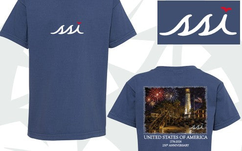Comfort Colors 250th USA Anniversary Tee —Blue Garment-Dyed Short Sleeve
