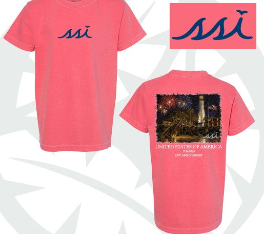 Comfort Colors 250th USA Anniversary Tee —Watermelon Garment-Dyed Short Sleeve