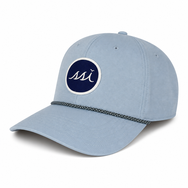 Sky Blue Rope Cap — Circle SSI Patch with Navy Cord