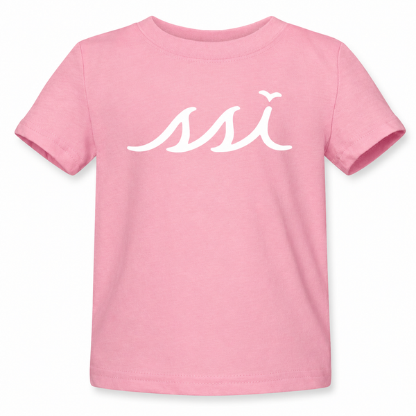 St. Simons Island Blossom Pink Infant Tee — White SSI Logo